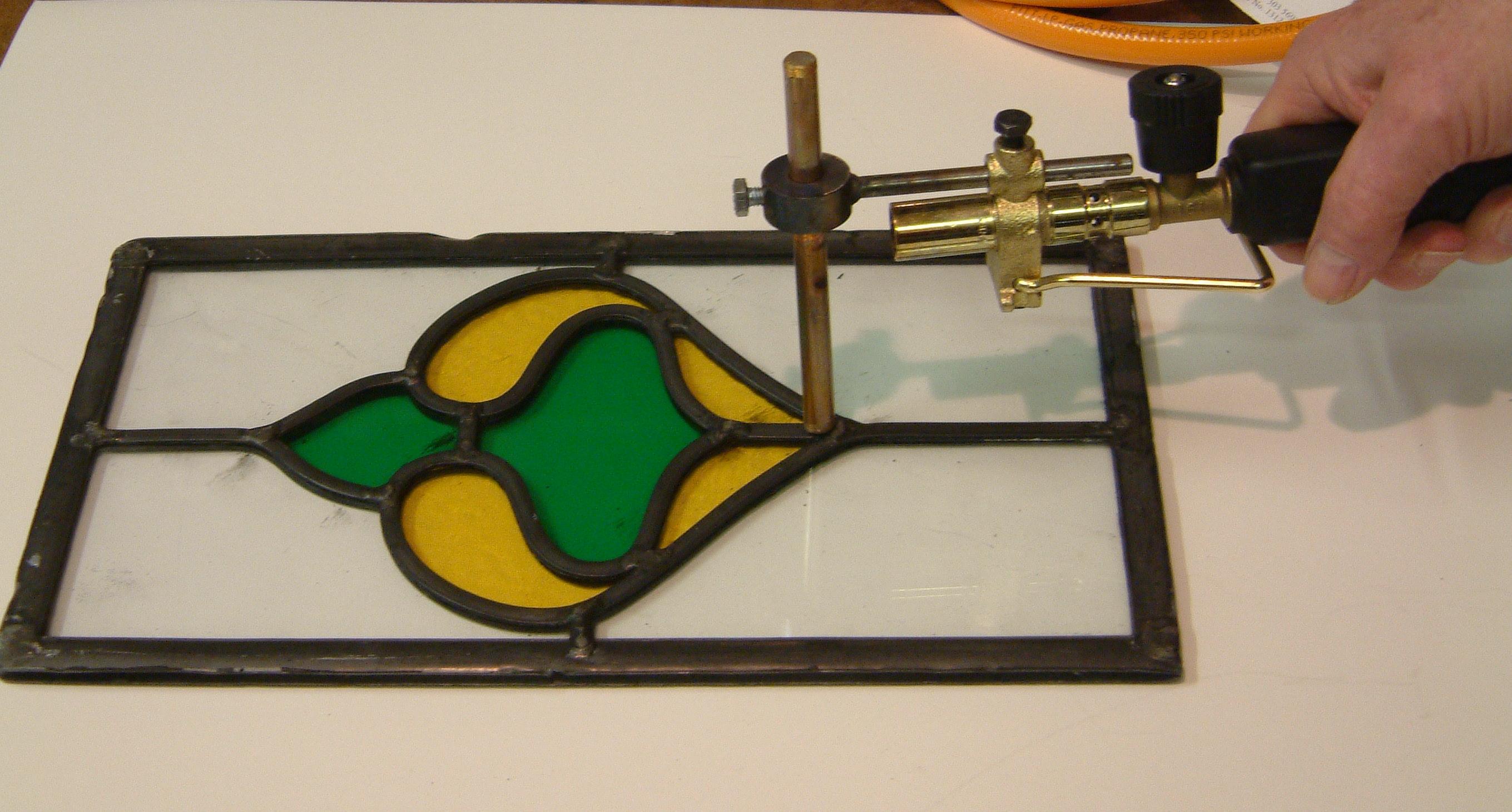 A Modern Gas Soldering Iron Making Leaded And Stained Glass Windows As A Business